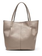 Banana Republic Womens Leather North-south Tote Mushroom Beige Size One Size