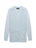Banana Republic Womens Italian Superloft Boyfriend Cardigan Blue Fog Size Xl