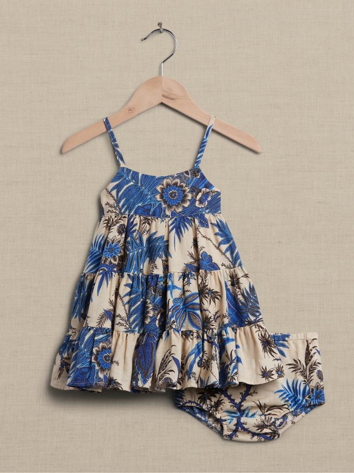 Baby Linen Tiered Dress