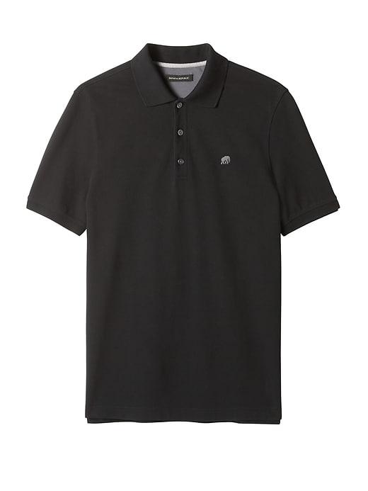 Banana Republic Mens Signature Pique Polo Shirt Black Size Xl