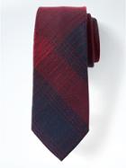 Banana Republic Mens Ombre Plaid Nanotex Tie - Wine
