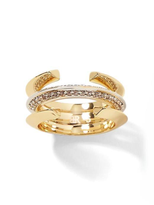 Banana Republic Womens Bold Basics Ring Mixed Metal Size 7