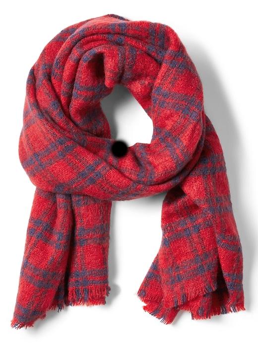 Banana Republic Womens Buffalo Check Plaid Rectangular Scarf Ultra Red Size One Size