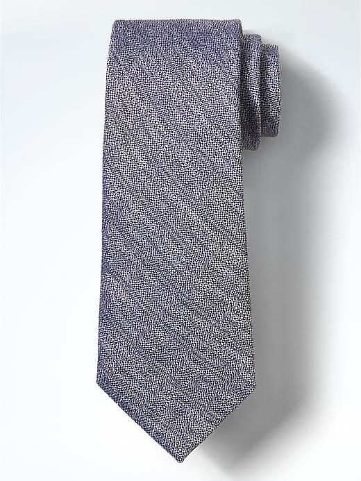 Banana Republic Mens Textured Silk Linen Nanotex Tie - Navy