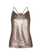Banana Republic Womens Sequin Strappy Camisole Pewter Silver Size S
