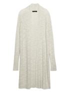 Banana Republic Womens Merino Blend Ribbed Long Cardigan Sweater Neutral Size L