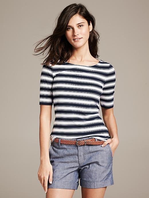 Banana Republic Striped Catalina Tee - Preppy Navy