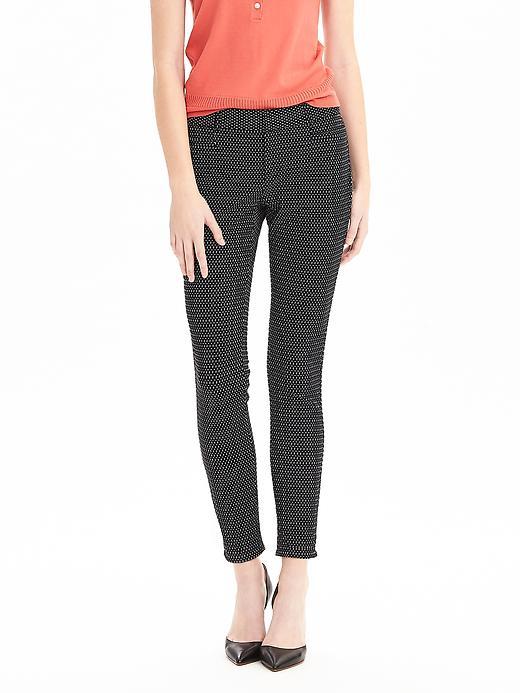Banana Republic Sloan Fit Dash Print Slim Ankle Pant Size 0 Petite - Navy Combo
