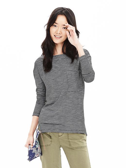 Banana Republic Womens Relaxed Pocket Tee Size L - Gray