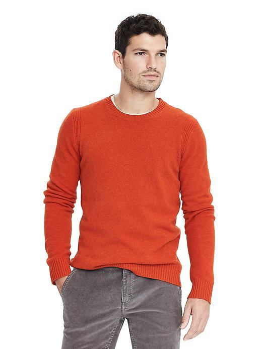 Banana Republic Mens Merino Wool Pullover Crew - Blood Orange