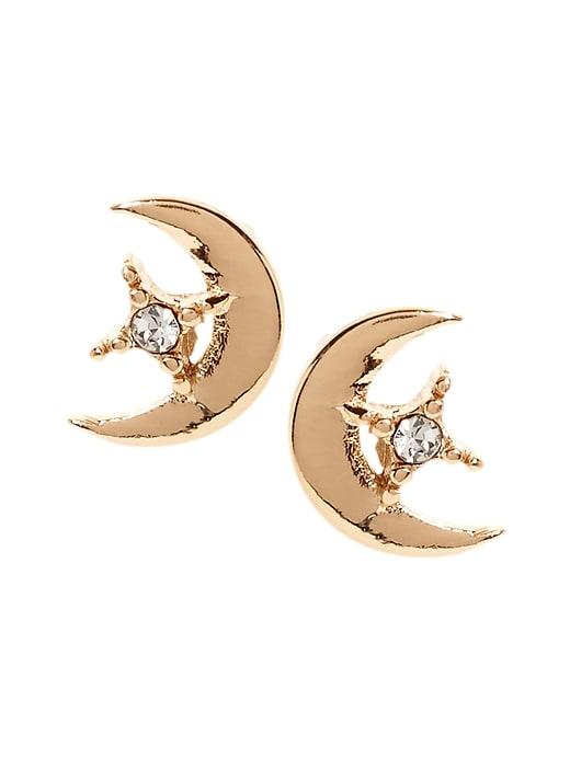 Banana Republic Womens Moon And Star Stud Earring Gold Size One Size