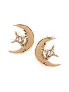 Banana Republic Womens Moon And Star Stud Earring Gold Size One Size