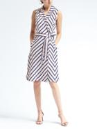 Banana Republic Womens Stripe Trench Dress - Bold Blue Stripe