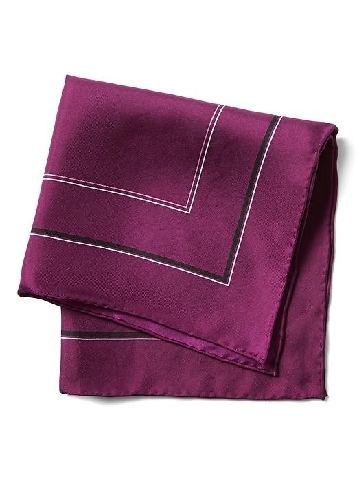 Banana Republic Mens Multi-border Silk Pocket Square Elderberry Size One Size
