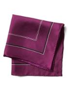 Banana Republic Mens Multi-border Silk Pocket Square Elderberry Size One Size