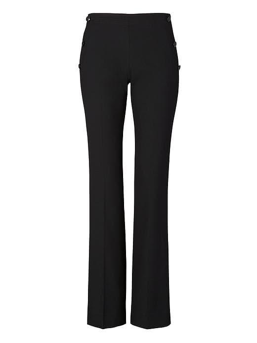 Banana Republic Womens Logan Fit Luxe Brushed Twill Sailor Pant - Black