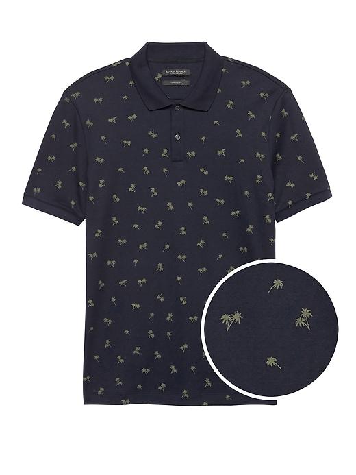 Banana Republic Slim Luxury-touch Palm Print Polo