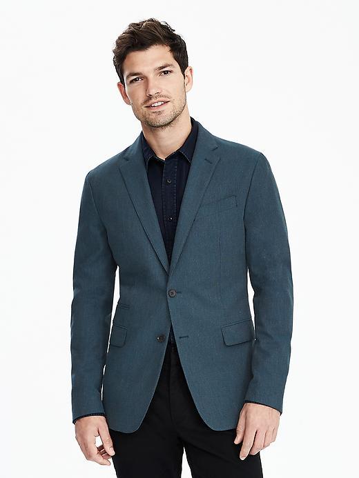 Banana Republic Mens Slim Teal Cotton Sport Coat Size 36 Regular - Teal