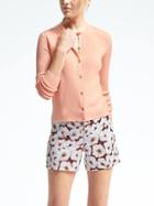 Banana Republic Womens Merino Ribbed Pointelle Cardigan - Heatwave Orange