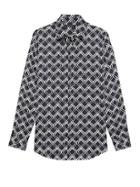 Banana Republic Womens Dillon Classic-fit Print Shirt Navy Size M