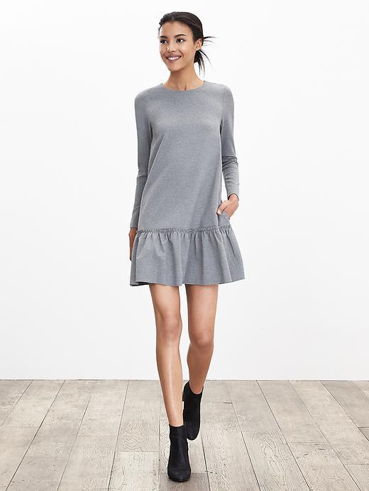 Banana Republic Womens Drop Waist Ponte Dress Size 0 - Dark Charcoal