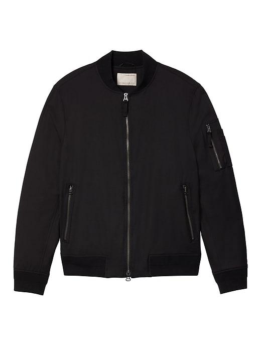 Banana Republic Mens Heritage Wool Blend Bomber - Black