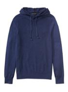 Banana Republic Mens Supima Cotton Waffle-knit Sweater Hoodie Tanzanite Size M