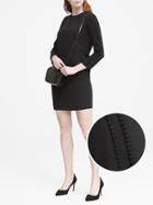 Banana Republic Womens Petite Pom-pom Shift Dress Black Size 00