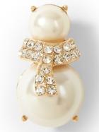 Banana Republic Womens Pearl Snowman Brooch Gold Size One Size