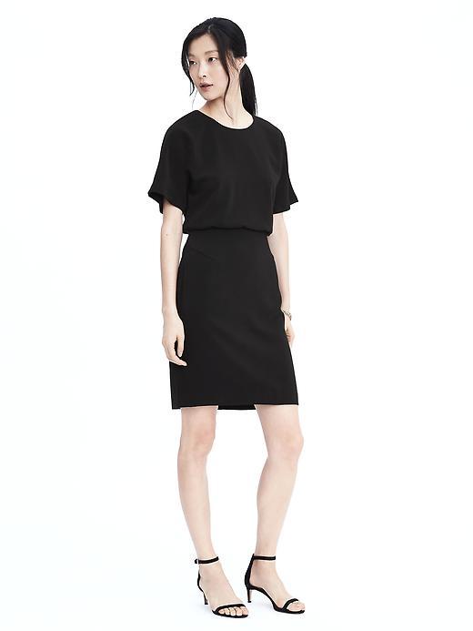 Banana Republic Womens Drape Back Dress - Black