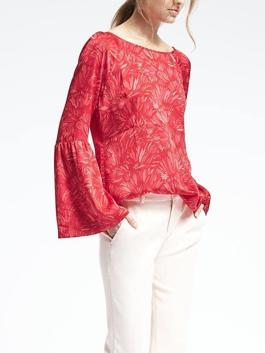 Banana Republic Womens Bell Sleeve Top - Orange