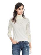 Banana Republic Womens Extra Fine Merino Chevron Turtleneck - Cocoon