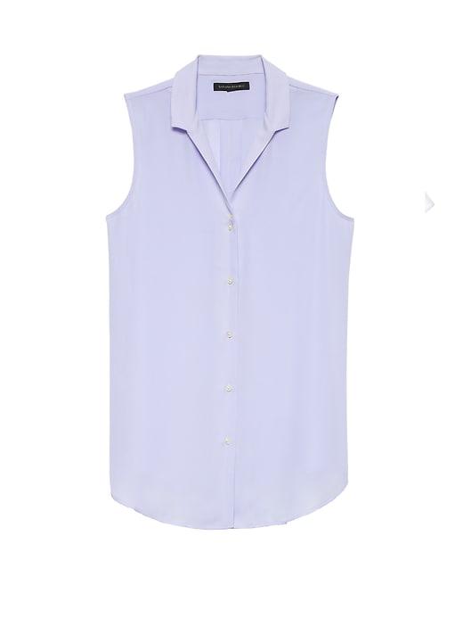Banana Republic Womens Dillon Classic-fit Shirt Violet Skies Size M