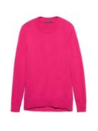Banana Republic Womens Supersoft Cotton Blend Crew-neck Sweater Fuschia Pink Size Xs