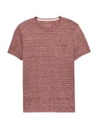 Banana Republic Mens Vintage Stripe Crew-neck T-shirt Burgundy Size L