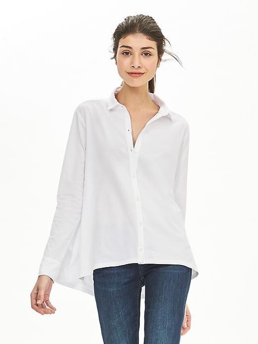 Banana Republic Womens Trapeze Knit Shirt Size L - White