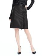 Banana Republic Womens Limited Edition Tie Wrap Leather Skirt - Black