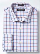 Banana Republic Mens Camden Fit Supima Cotton Windowpane Shirt - True Red