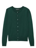 Banana Republic Womens Machine-washable Merino Wool Blend Cropped Cardigan Sweater Forest Green Size Xs