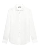 Banana Republic Mens Grant Slim-fit Linen Shirt White Size Xxl