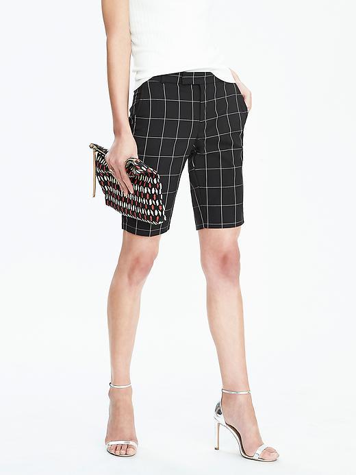 Banana Republic Womens Tailored Windowpane Short Size 0 Regular - Window Pane Print