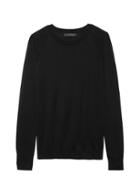 Banana Republic Womens Silk Cotton Crew-neck Sweater Black Size S