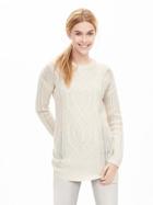 Banana Republic Womens Todd &amp; Duncan Cable Knit Cashmere Tunic Size L - Cream