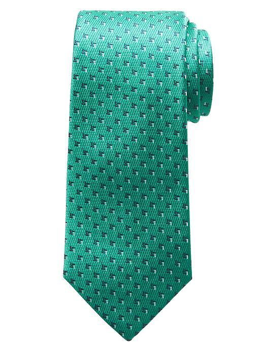 Banana Republic Mens Box Pattern Tie Size One Size - Green