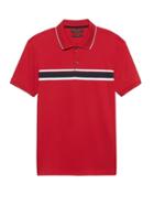 Banana Republic Mens Slim Luxury-touch Chest Stripe Polo Shirt Chili Pepper Red Size Xl