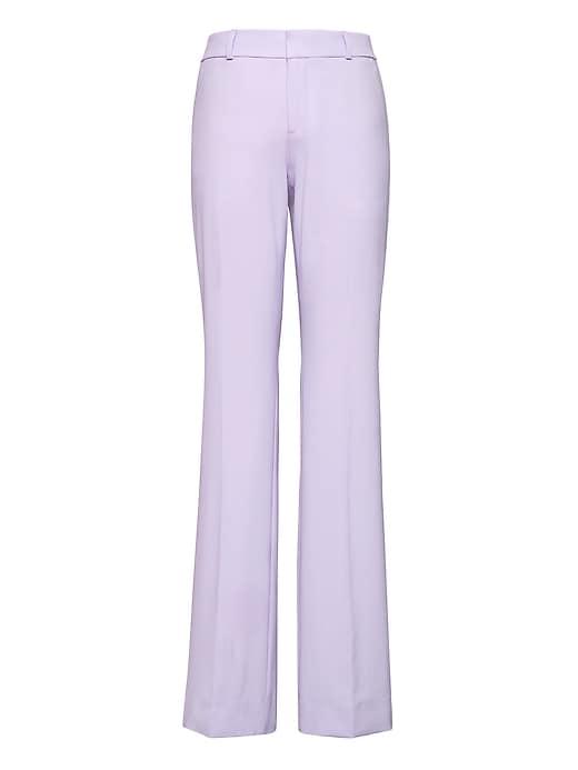 Banana Republic Womens Logan Trouser-fit Machine-washable Italian Wool Blend Pant Lilac Size 8