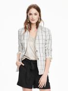 Banana Republic Womens Windowpane Blazer Size 0 - Navy Windowpane