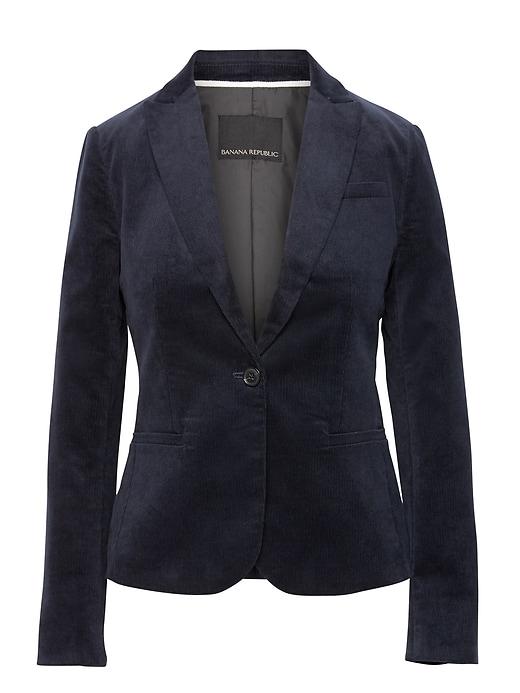 Banana Republic Womens Classic-fit Corduroy Blazer Navy Size 6