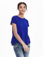Banana Republic Womens Mixed Media Peplum Tee Size M - Marina Blue