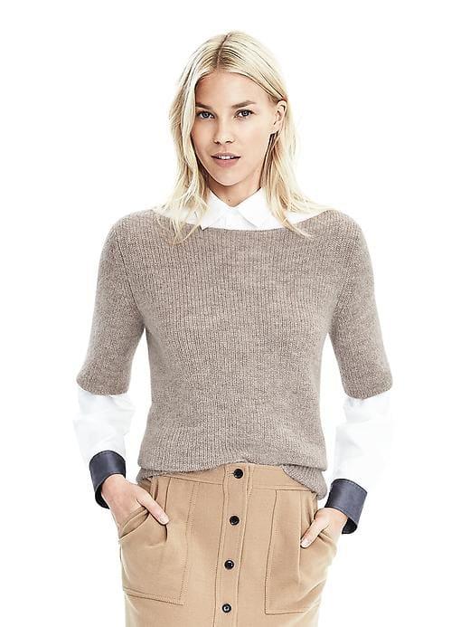 Banana Republic Womens Heritage Mohair Tee Shirt - Taupe